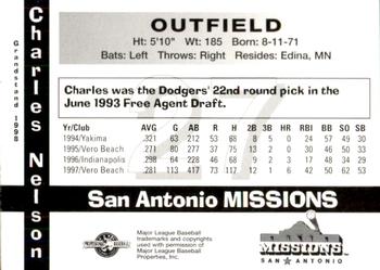 1998 Grandstand San Antonio Missions #18 Charles Nelson Back