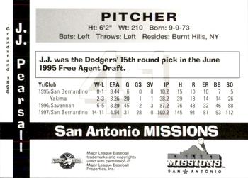 1998 Grandstand San Antonio Missions #21 J.J. Pearsall Back