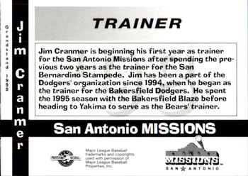 1998 Grandstand San Antonio Missions #30 Jim Cramer Back