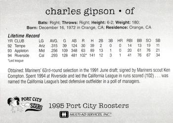 1995 Multi-Ad Port City Roosters #NNO Charles Gipson Back