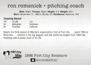 1995 Multi-Ad Port City Roosters #NNO Ron Romanick Back
