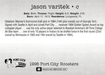 1995 Multi-Ad Port City Roosters #NNO Jason Varitek Back