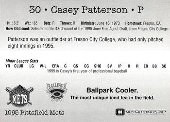 1995 Multi-Ad Pittsfield Mets #NNO Casey Patterson Back