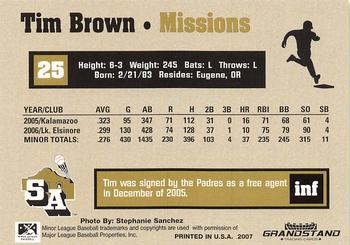 2007 Grandstand San Antonio Missions #NNO Tim Brown Back
