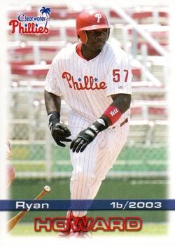 2003 Grandstand Clearwater Phillies #NNO Ryan Howard Front