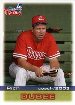 2003 Grandstand Clearwater Phillies #NNO Rich Dubee Front