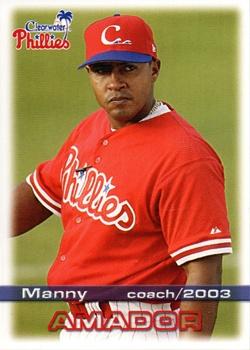 2003 Grandstand Clearwater Phillies #NNO Manny Amador Front