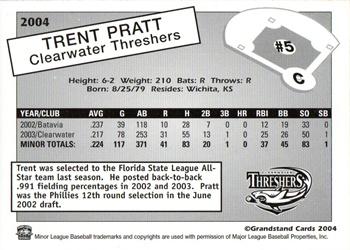 2004 Grandstand Clearwater Threshers #NNO Trent Pratt Back
