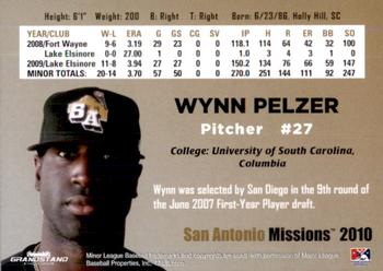2010 Grandstand San Antonio Missions #NNO Wynn Pelzer Back