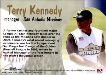 2009 Grandstand San Antonio Missions #NNO Terry Kennedy Back