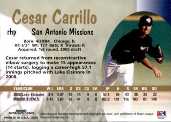 2009 Grandstand San Antonio Missions #NNO Cesar Carrillo Back