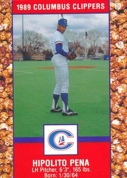 1989 Columbus Clippers Police #10 Hipolito Pena Front