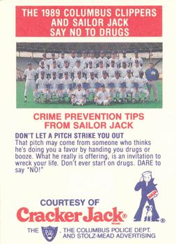 1989 Columbus Clippers Police #11 Don Schulze Back