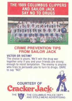 1989 Columbus Clippers Police #12 Brian Dorsett Back