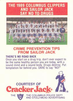 1989 Columbus Clippers Police #14 Darrell Miller Back