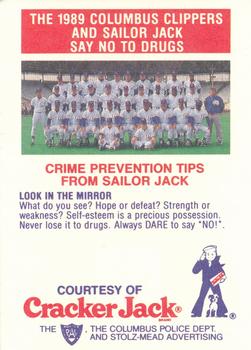 1989 Columbus Clippers Police #15 Steve Kiefer Back