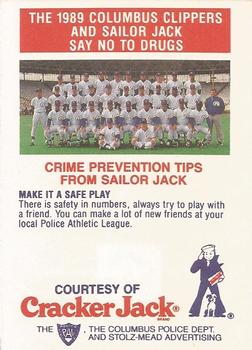 1989 Columbus Clippers Police #16 Hal Morris Back