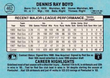 1988 Donruss Boston Red Sox Team Collection #462 Oil Can Boyd Back