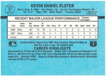 1988 Donruss New York Mets Team Collection #37 Kevin Elster Back