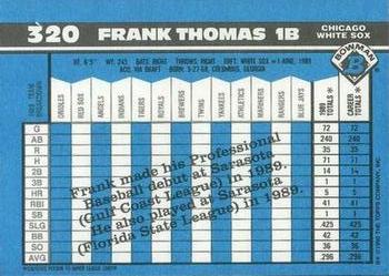 1990 Bowman - Limited Edition (Tiffany) #320 Frank Thomas Back