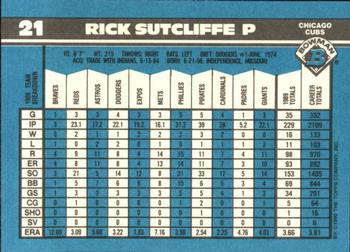 1990 Bowman - Limited Edition (Tiffany) #21 Rick Sutcliffe Back