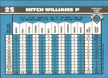 1990 Bowman - Limited Edition (Tiffany) #25 Mitch Williams Back