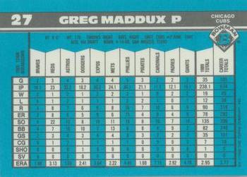 1990 Bowman - Limited Edition (Tiffany) #27 Greg Maddux Back