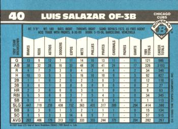 1990 Bowman - Limited Edition (Tiffany) #40 Luis Salazar Back