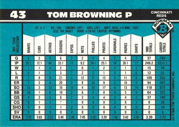 1990 Bowman - Limited Edition (Tiffany) #43 Tom Browning Back