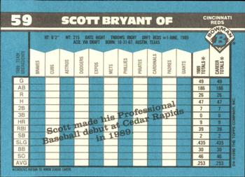 1990 Bowman - Limited Edition (Tiffany) #59 Scott Bryant Back