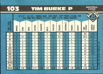 1990 Bowman - Limited Edition (Tiffany) #103 Tim Burke Back