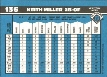 1990 Bowman - Limited Edition (Tiffany) #136 Keith Miller Back