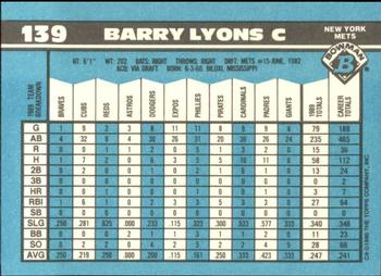 1990 Bowman - Limited Edition (Tiffany) #139 Barry Lyons Back