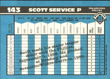 1990 Bowman - Limited Edition (Tiffany) #143 Scott Service Back
