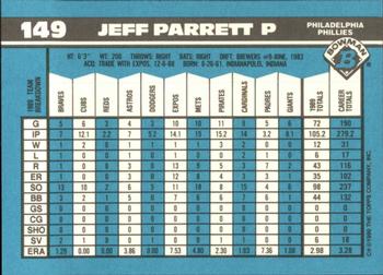 1990 Bowman - Limited Edition (Tiffany) #149 Jeff Parrett Back