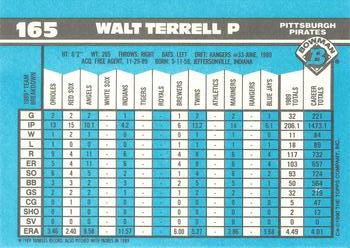 1990 Bowman - Limited Edition (Tiffany) #165 Walt Terrell Back