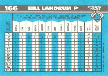 1990 Bowman - Limited Edition (Tiffany) #166 Bill Landrum Back