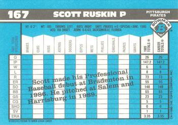 1990 Bowman - Limited Edition (Tiffany) #167 Scott Ruskin Back