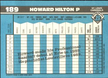 1990 Bowman - Limited Edition (Tiffany) #189 Howard Hilton Back