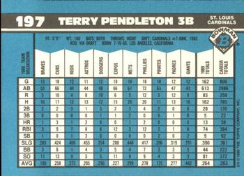 1990 Bowman - Limited Edition (Tiffany) #197 Terry Pendleton Back