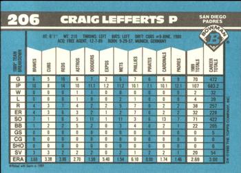 1990 Bowman - Limited Edition (Tiffany) #206 Craig Lefferts Back