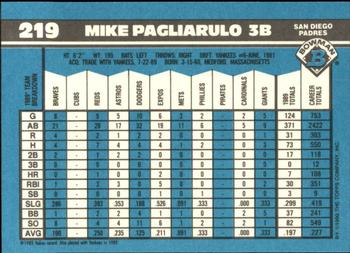 1990 Bowman - Limited Edition (Tiffany) #219 Mike Pagliarulo Back