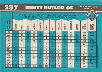1990 Bowman - Limited Edition (Tiffany) #237 Brett Butler Back
