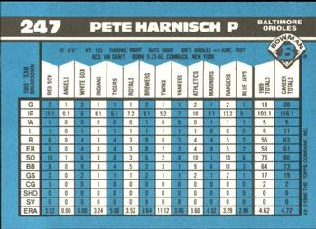 1990 Bowman - Limited Edition (Tiffany) #247 Pete Harnisch Back