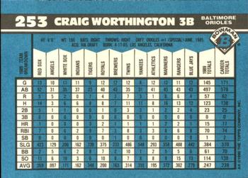 1990 Bowman - Limited Edition (Tiffany) #253 Craig Worthington Back