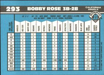1990 Bowman - Limited Edition (Tiffany) #293 Bobby Rose Back