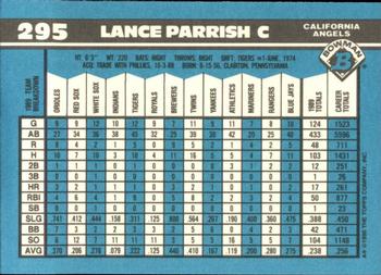 1990 Bowman - Limited Edition (Tiffany) #295 Lance Parrish Back