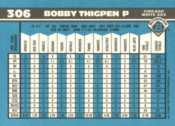 1990 Bowman - Limited Edition (Tiffany) #306 Bobby Thigpen Back