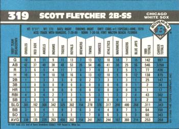 1990 Bowman - Limited Edition (Tiffany) #319 Scott Fletcher Back
