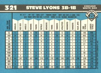 1990 Bowman - Limited Edition (Tiffany) #321 Steve Lyons Back